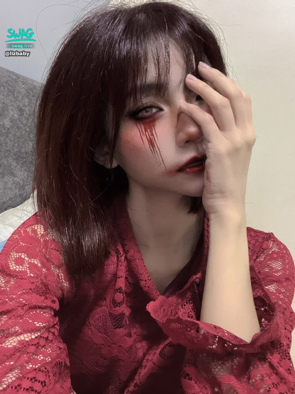 lizbaby : #半臉 #萬聖節妝