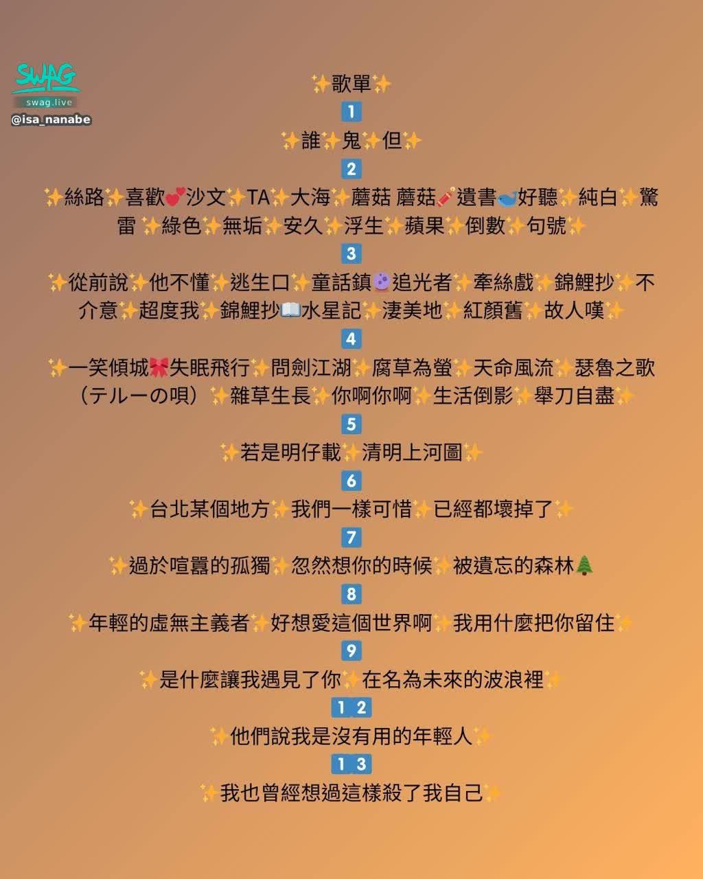 isa_nanabe : 一般歌單